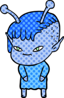 linda chica alienígena de dibujos animados png