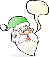 cartoon jolly santa claus face with speech bubble png