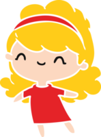desenho animado ilustração kawaii menina com cabeça banda png