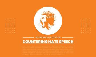 internacional día para contrarrestar odio habla vector