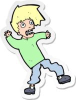 sticker of a cartoon terrified man png