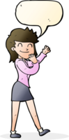 cartoon happy businesswoman with speech bubble png