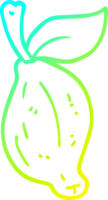 du froid pente ligne dessin de une dessin animé citron vert fruit png