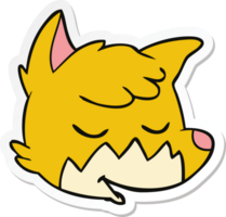 sticker of a cartoon fox face png