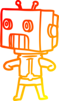 warm gradient line drawing of a cartoon robot png