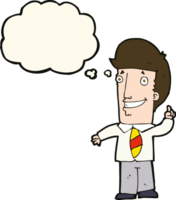 cartoon office man with idea with thought bubble png