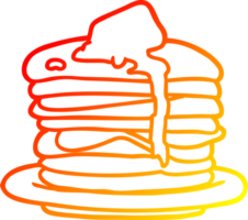 warm gradient line drawing of a stack of pancakes png