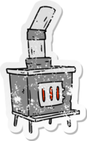 hand drawn distressed sticker cartoon doodle of a house furnace png