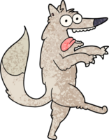 crazed cartoon wolf png