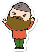 sticker of a cartoon man with beard png