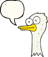 hand drawn speech bubble cartoon ostrich head png