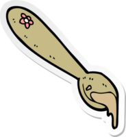 pegatina de una cuchara de avena de dibujos animados png