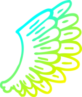 cold gradient line drawing of a cartoon angel wings png