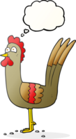 mano disegnato pensato bolla cartone animato pollo png