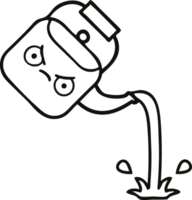 line drawing cartoon of a pouring kettle png