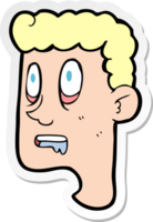 sticker of a cartoon staring man drooling png