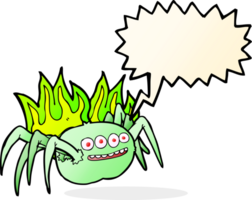 cartoon spooky spider with speech bubble png