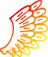 warm gradient line drawing of a cartoon angel wings png