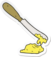 sticker of a cartoon knife spreading butter png