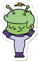 sticker of a friendly cartoon spaceman png