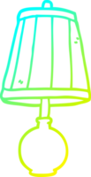 cold gradient line drawing of a cartoon table lamp png