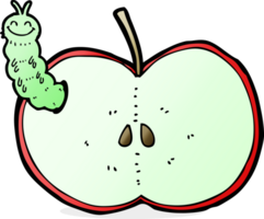 inseto de desenho animado comendo maçã png
