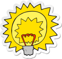 sticker of a cartoon light bulb png