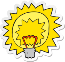 sticker van een cartoon gloeilamp png