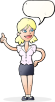 cartoon woman with great idea with speech bubble png