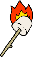 cartoon doodle marshmallow on stick png