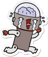 sticker of a cartoon crying robot png