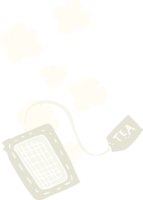 flat color illustration of tea bag png