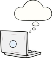 cartoon laptop computer with thought bubble png