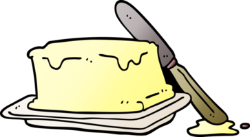 cartoon doodle butter and knife png