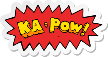 sticker van een tekenfilm ka pow png