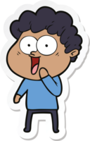 sticker of a cartoon happy man png