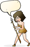 cartoon cave girl with speech bubble png