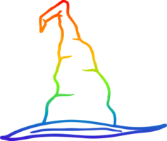 arco Iris gradiente linha desenhando do uma desenho animado bruxa chapéu png