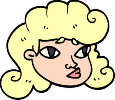 dessin animé doodle visage de filles blondes png