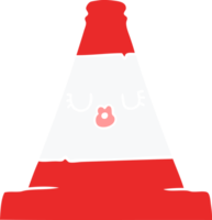 cone de tráfego rodoviário de estilo de cor plana dos desenhos animados png