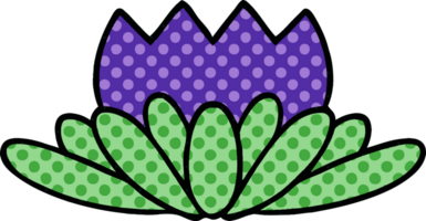 comic book style cartoon of a flower png