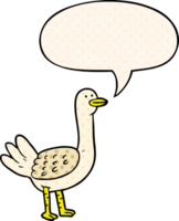 cartoon bird with speech bubble in comic book style png