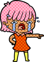 cartoon girl crying png