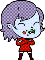 garota vampira dos desenhos animados com sangue na bochecha png