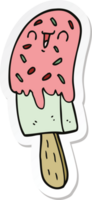 sticker of a cartoon ice lolly png