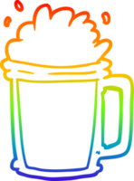 rainbow gradient line drawing of a pint of ale png