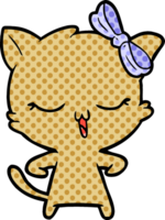 cartoon cat with bow on head png