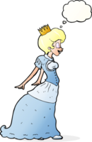Cartoon-Prinzessin mit Gedankenblase png