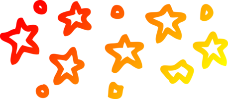 caloroso gradiente linha desenhando do uma desenho animado estrelas png