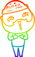 arco Iris gradiente linha desenhando do uma desenho animado feliz barbudo homem png